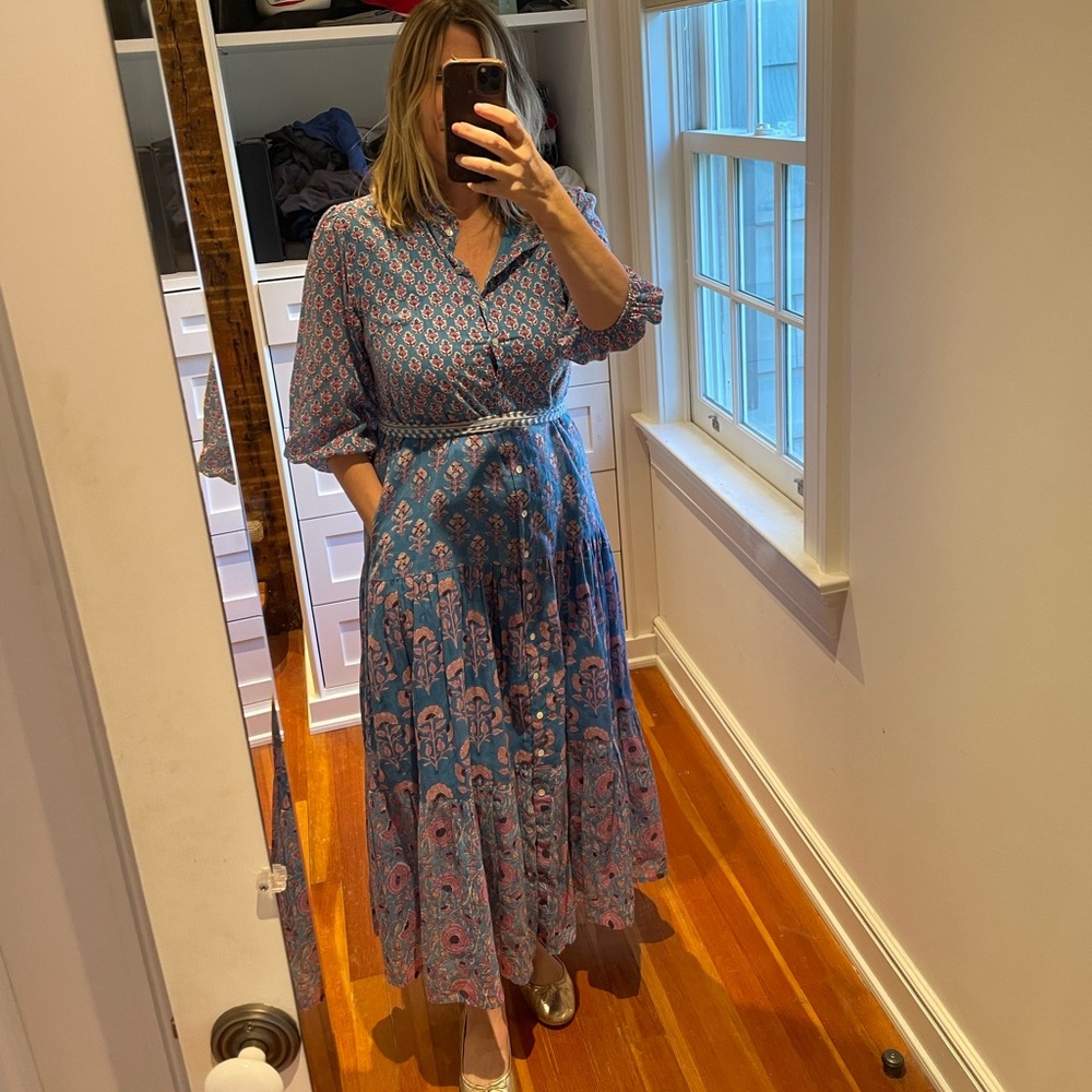 Oliphant Floral Blue and Pink Dress
